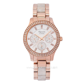 Alexandre Christie Passion AC 2914 BF Ladies Roosegold Dial White Stainless Steel Ceramic Strap